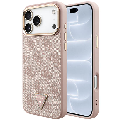 MagSafe Case for Apple iPhone 18 Pro / 17 Pro, Guess, 4G Triangle Logo, Rose Gold
