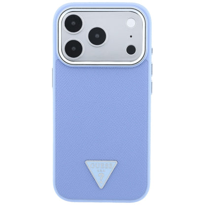 MagSafe Case for Apple iPhone 18 Pro / 17 Pro, Guess, Grained Triangle Logo, Blue