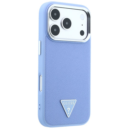 MagSafe Case for Apple iPhone 18 Pro / 17 Pro, Guess, Grained Triangle Logo, Blue