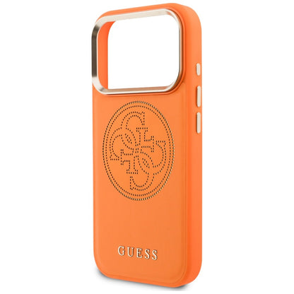 MagSafe Case for Apple iPhone 18 Pro / 17 Pro, Guess, Perforated 4G, Orange