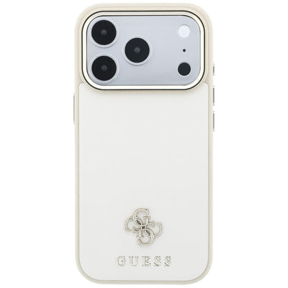 MagSafe Case for Apple iPhone 18 Pro / 17 Pro, Guess, Saffiano Small 4G Classic, Beige