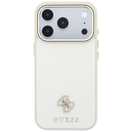 MagSafe Case for Apple iPhone 18 Pro / 17 Pro, Guess, Saffiano Small 4G Classic, Beige