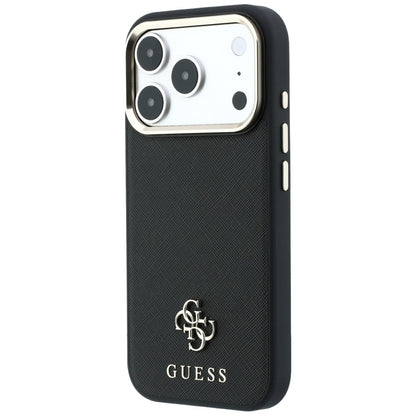 MagSafe Case for Apple iPhone 18 Pro / 17 Pro, Guess, Saffiano Small 4G Classic, Black