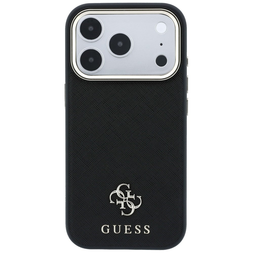 MagSafe Case for Apple iPhone 18 Pro / 17 Pro, Guess, Saffiano Small 4G Classic, Black