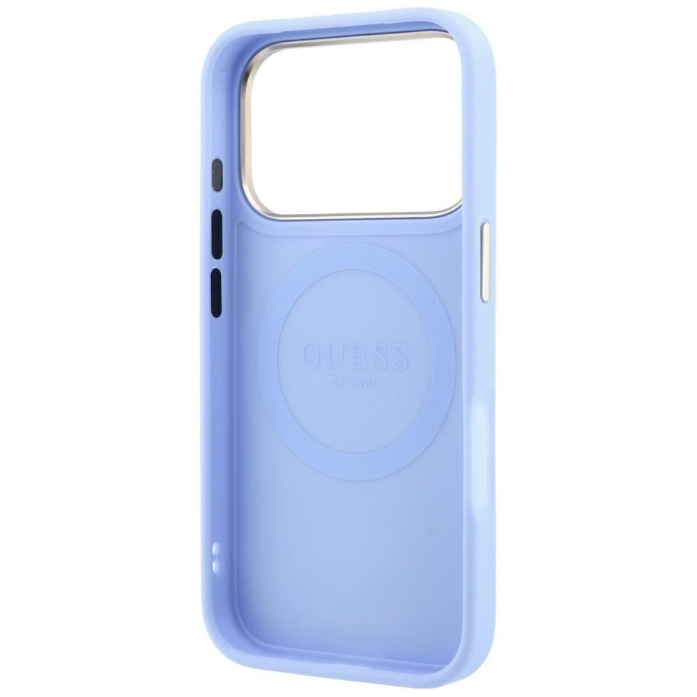 MagSafe Case for Apple iPhone 18 Pro / 17 Pro, Guess, Stripe Peony 4G, Blue