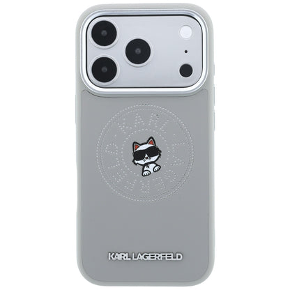 MagSafe Case for Apple iPhone 18 Pro / 17 Pro, Karl Lagerfeld, Point and Choupette Sketch, Gray