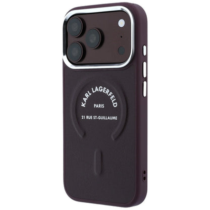 MagSafe Case for Apple iPhone 18 Pro / 17 Pro, Karl Lagerfeld, Ring Karl RSG Logo, Burgundy