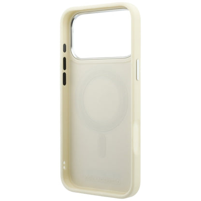 MagSafe Case for Apple iPhone 18 Pro / 17 Pro, Karl Lagerfeld, Ring Stand 360 Saffiano, Beige
