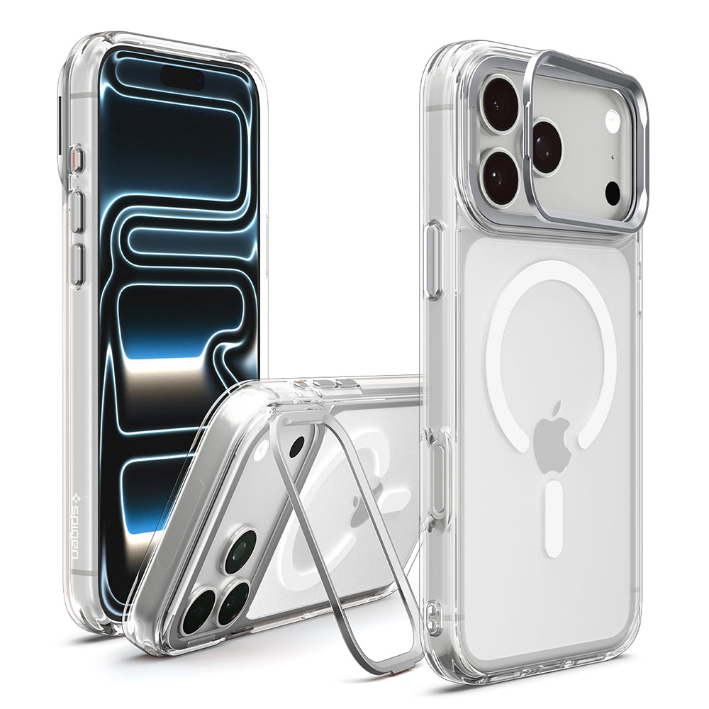 MagSafe Case for Apple iPhone 18 Pro / 17 Pro, Spigen, Ultra Hybrid Optik S, Transparent Silver ACS11921