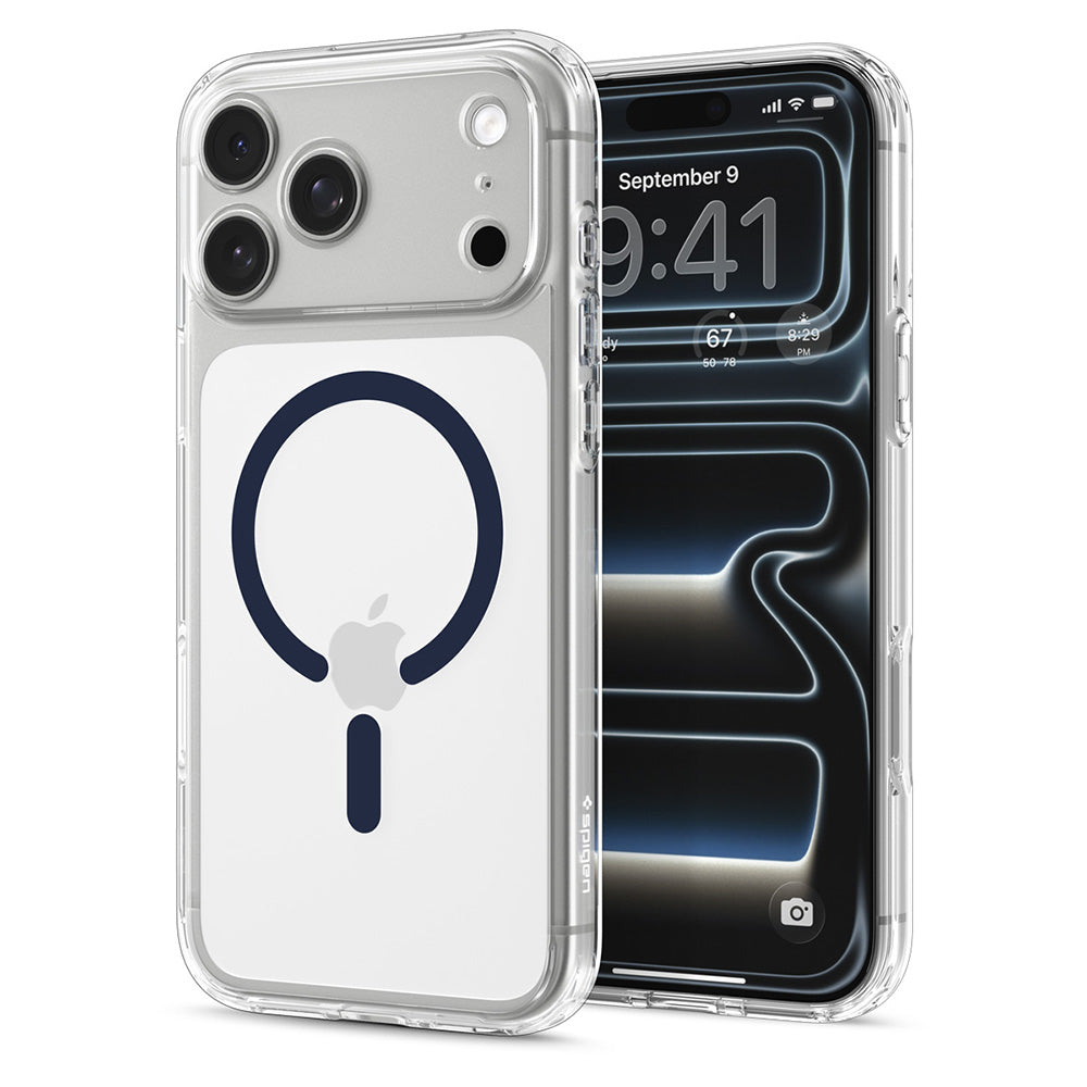 MagSafe Case for Apple iPhone 18 Pro / 17 Pro, Spigen, Ultra Hybrid, Navy Transparent ACS12158