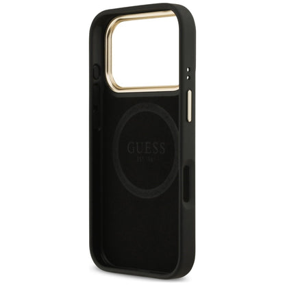 MagSafe Case for Apple iPhone 18 Pro Max / 17 Pro Max, Guess, 4G Logo Plate, Black