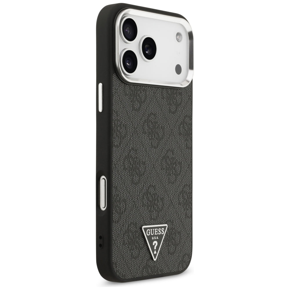 MagSafe Case for Apple iPhone 18 Pro Max / 17 Pro Max, Guess, 4G Triangle Logo, Black