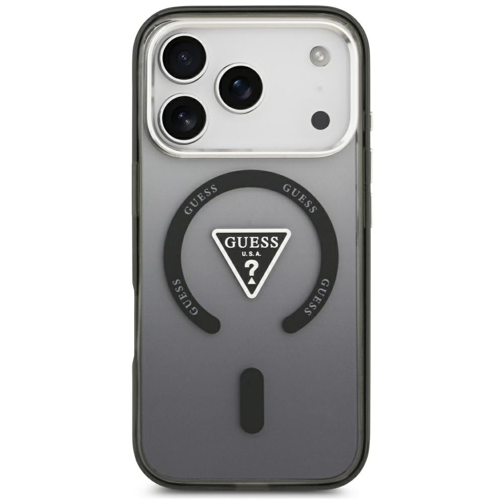 MagSafe Case for Apple iPhone 18 Pro Max / 17 Pro Max, Guess, IML Gradient Triangle Logo, Black