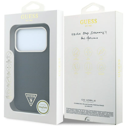 MagSafe Case for Apple iPhone 18 Pro Max / 17 Pro Max, Guess, Kevlar Triangle Logo, Black