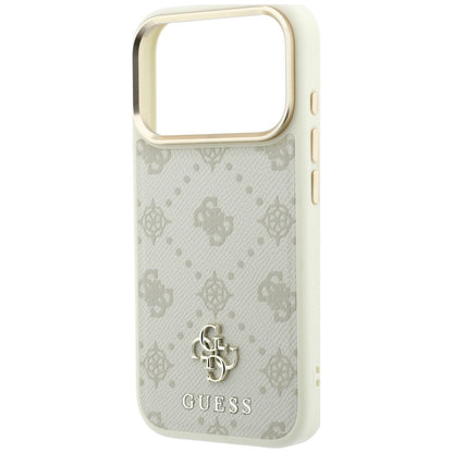 MagSafe Case for Apple iPhone 18 Pro Max / 17 Pro Max, Guess, Peony 4G Small Logo, Beige
