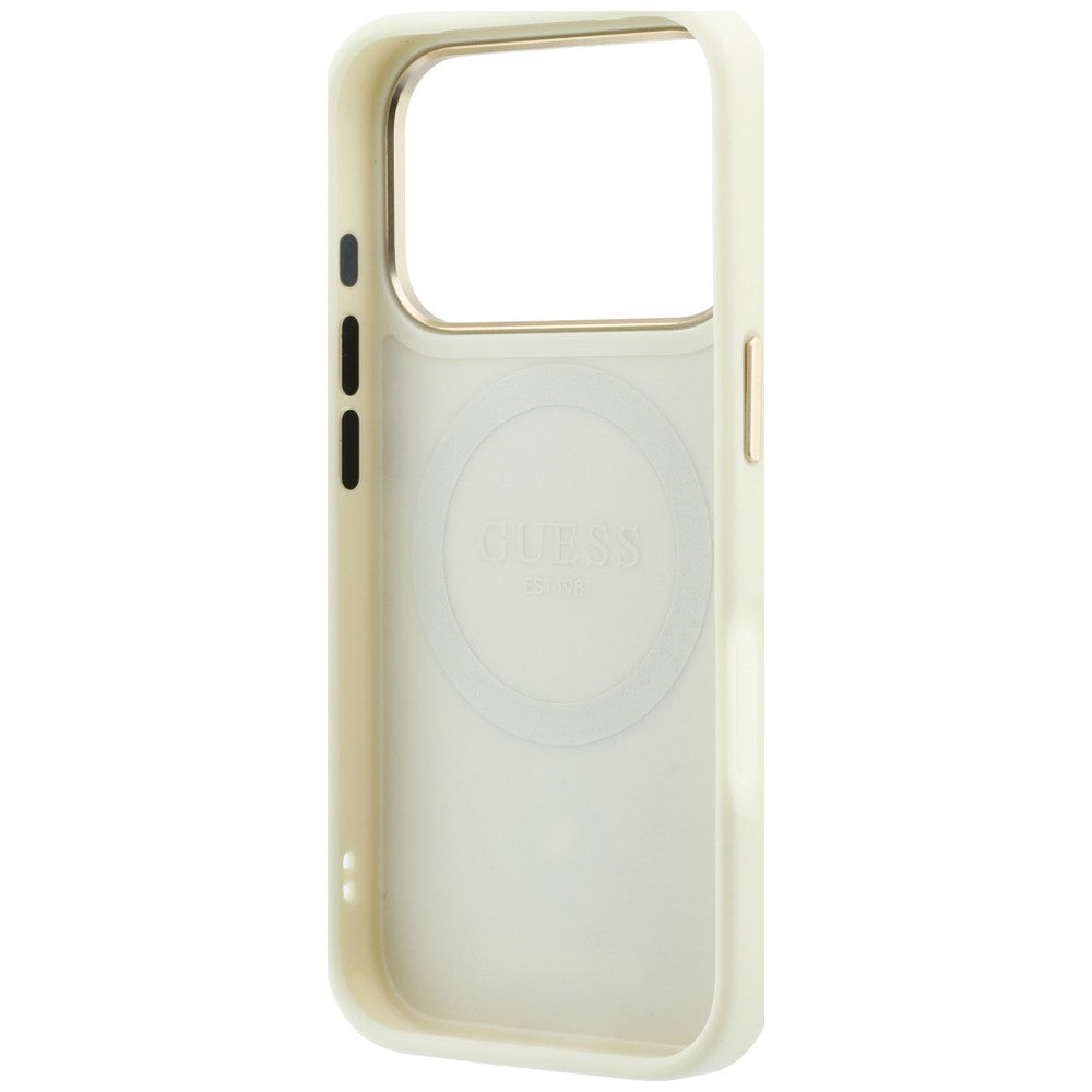 MagSafe Case for Apple iPhone 18 Pro Max / 17 Pro Max, Guess, Peony 4G Small Logo, Beige