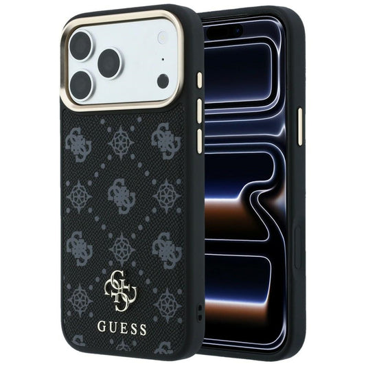 MagSafe Case for Apple iPhone 18 Pro Max / 17 Pro Max, Guess, Peony 4G Small Logo, Black