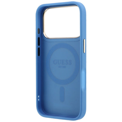 MagSafe Case for Apple iPhone 18 Pro Max / 17 Pro Max, Guess, Ring Stand 360 4G Classic Logo, Blue