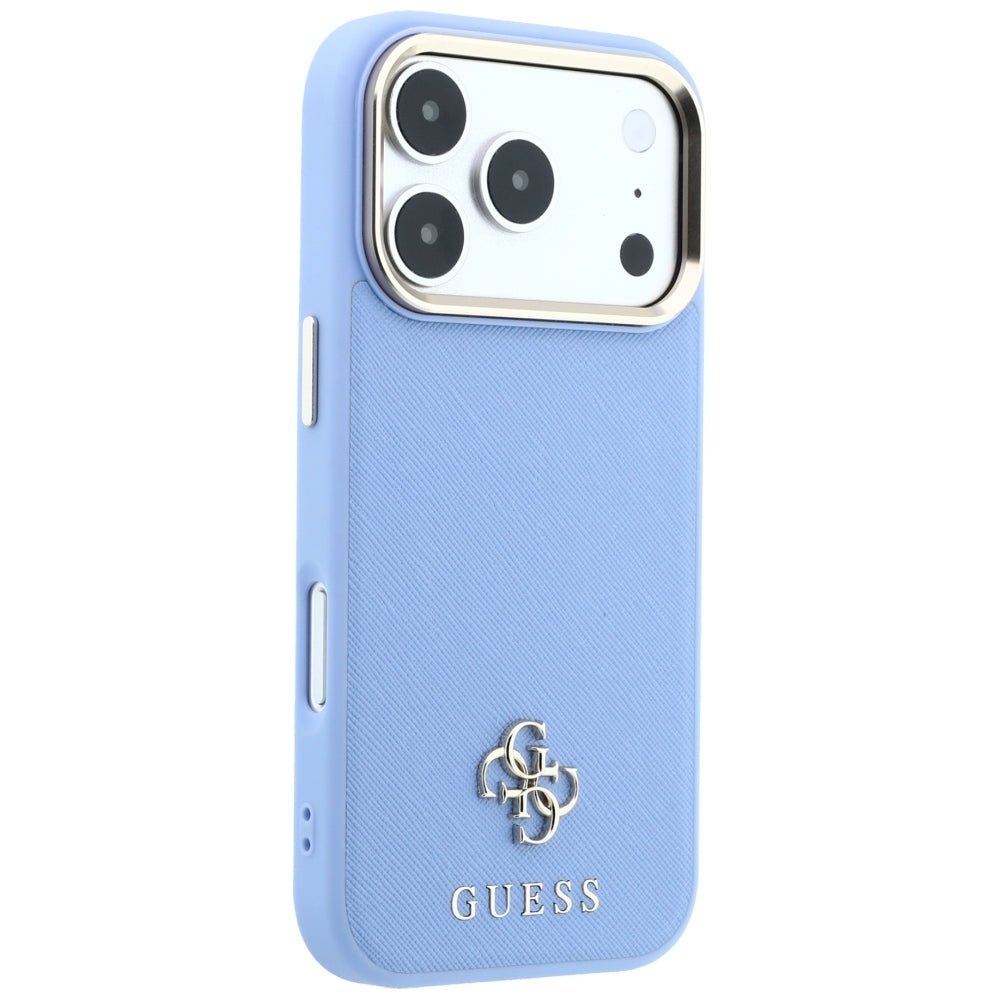 MagSafe Case for Apple iPhone 18 Pro Max / 17 Pro Max, Guess, Saffiano Small 4G Classic, Blue