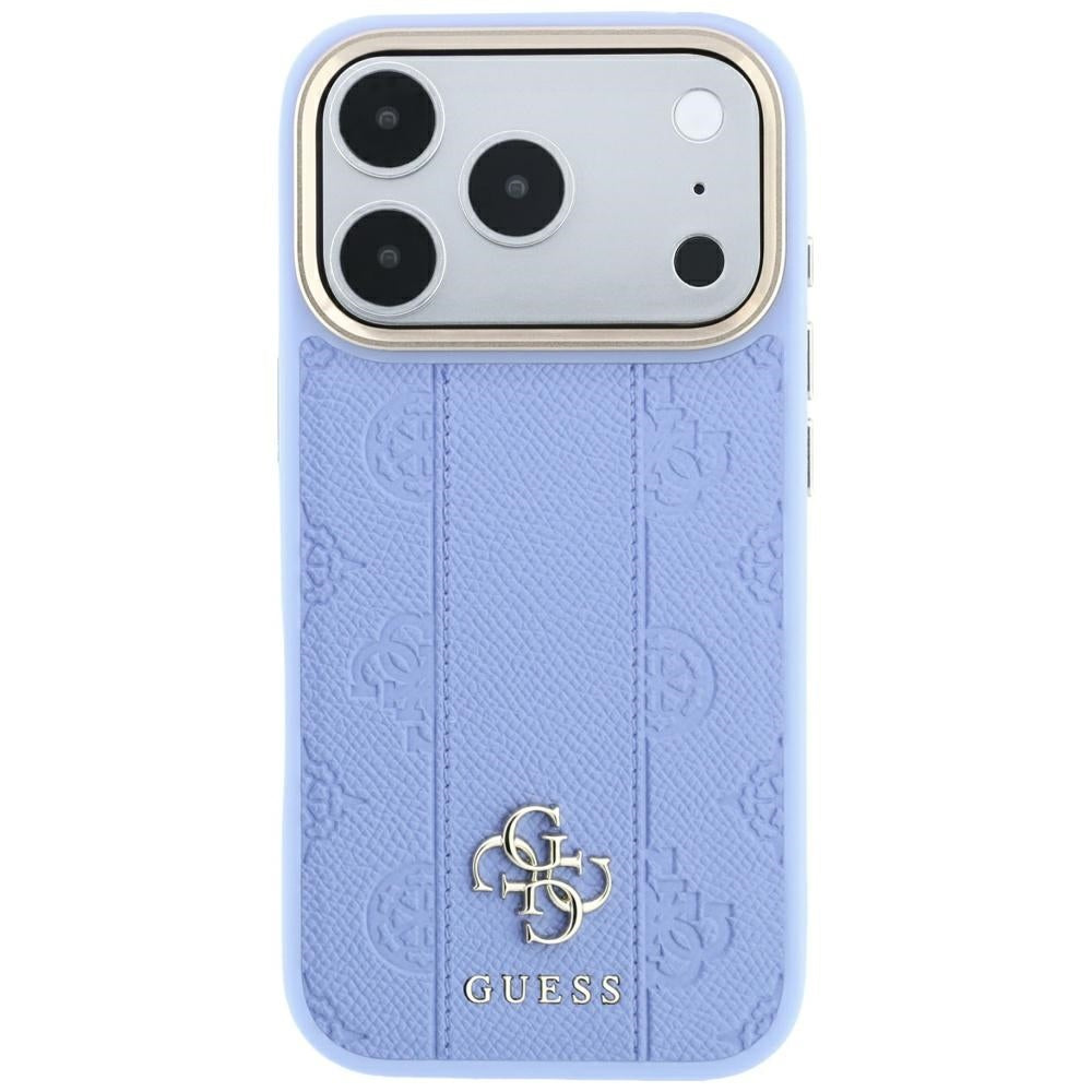 MagSafe Case for Apple iPhone 18 Pro Max / 17 Pro Max, Guess, Stripe Peony 4G, Blue