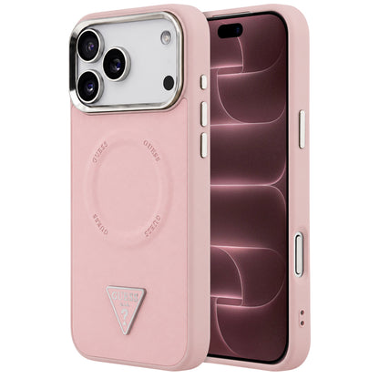 MagSafe Case for Apple iPhone 18 Pro Max / 17 Pro Max, Guess, Triangle Logo, Pink