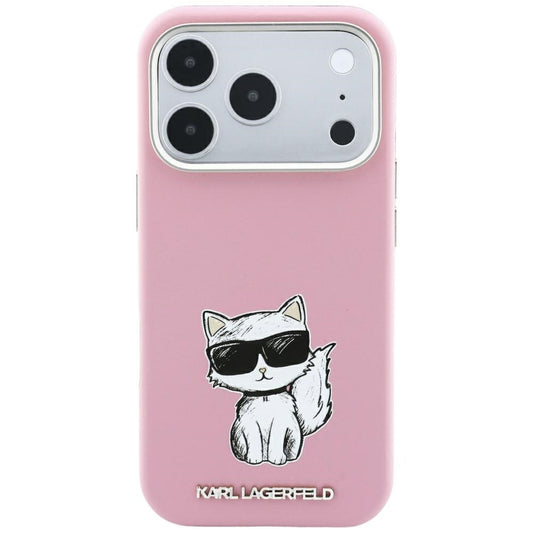 MagSafe Case for Apple iPhone 18 Pro Max / 17 Pro Max, Karl Lagerfeld, Choupette Sketch, Pink