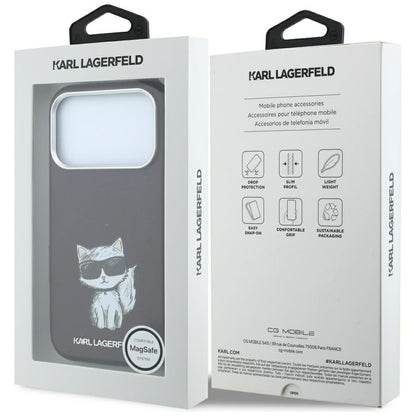 MagSafe Case for Apple iPhone 18 Pro Max / 17 Pro Max, Karl Lagerfeld, Choupette Sketch, Burgundy
