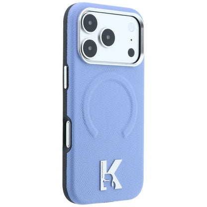 MagSafe Case for Apple iPhone 18 Pro Max / 17 Pro Max, Karl Lagerfeld, Grained Embossed Ring, Blue