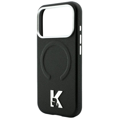 MagSafe Case for Apple iPhone 18 Pro Max / 17 Pro Max, Karl Lagerfeld, Grained Embossed Ring, Black