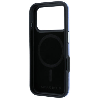 MagSafe Case for Apple iPhone 18 Pro Max / 17 Pro Max, Karl Lagerfeld, Grained Karl Head's Metal, Blue