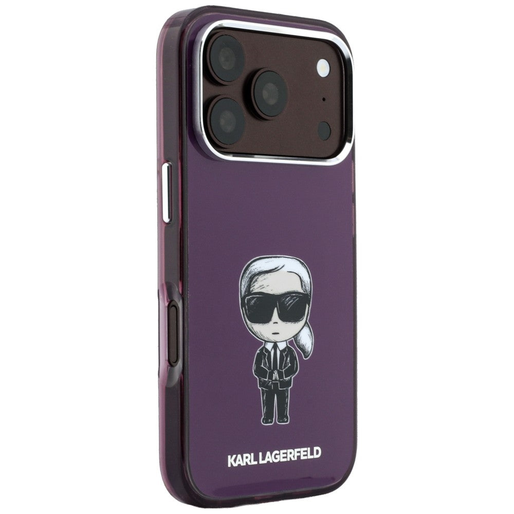 MagSafe Case for Apple iPhone 18 Pro Max / 17 Pro Max, Karl Lagerfeld, IML Ikonik Sketch Print, Burgundy