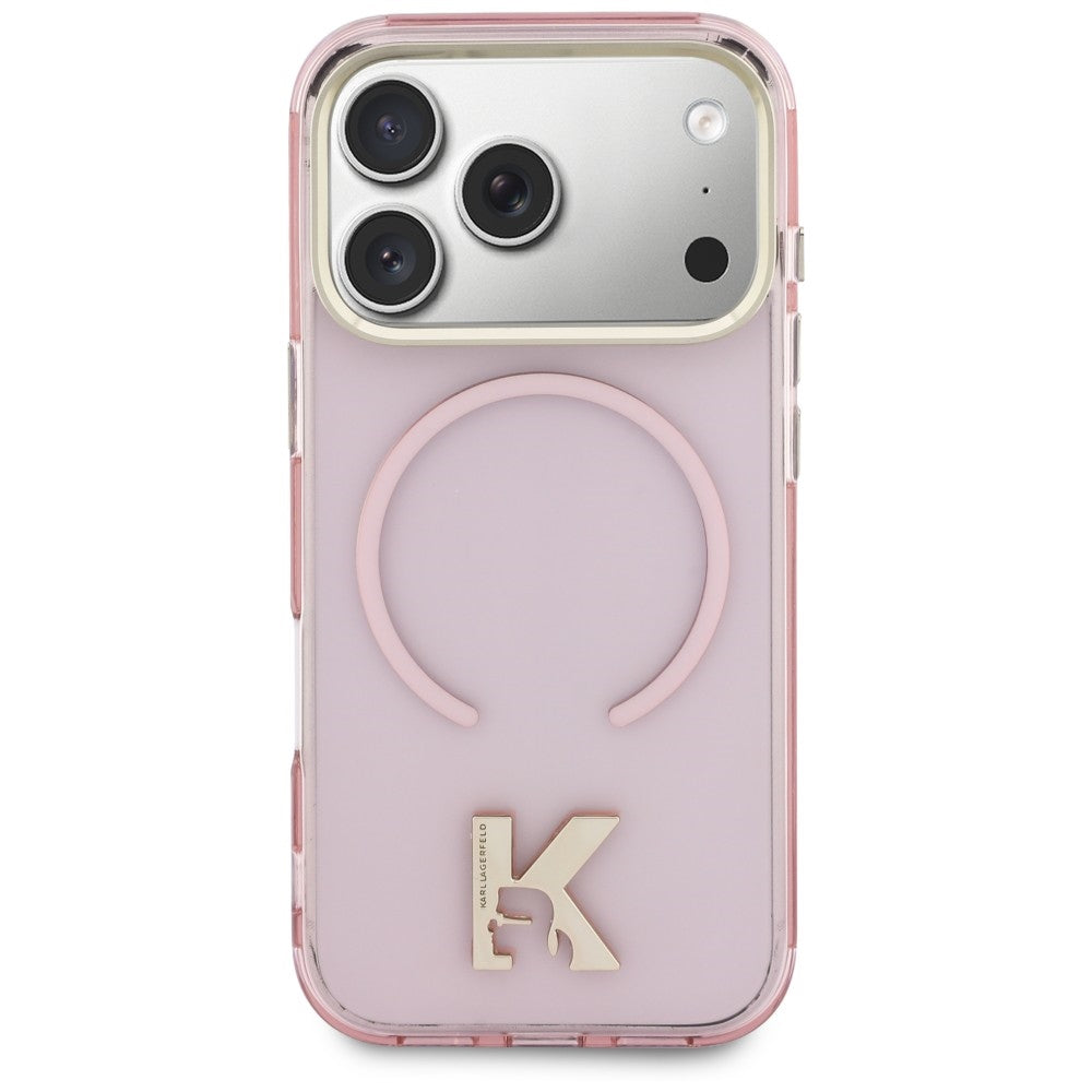 MagSafe Case for Apple iPhone 18 Pro Max / 17 Pro Max, Karl Lagerfeld, IML Karl Head Logo, Pink