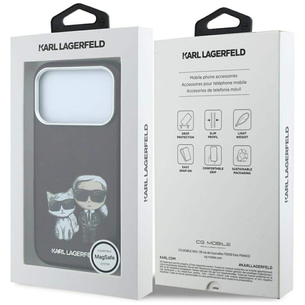 MagSafe Case for Apple iPhone 18 Pro Max / 17 Pro Max, Karl Lagerfeld, KC Bodies Sketch, Burgundy