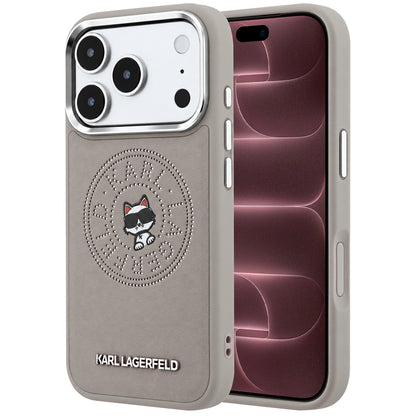MagSafe Case for Apple iPhone 18 Pro Max / 17 Pro Max, Karl Lagerfeld, Point and Choupette Sketch, Gray