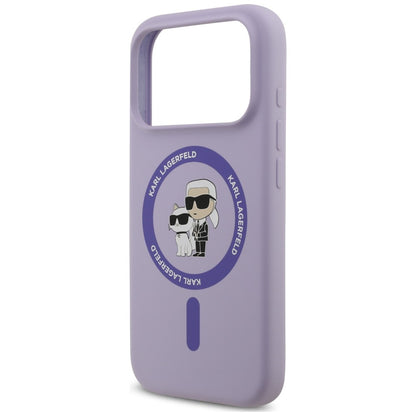 MagSafe Case for Apple iPhone 18 Pro Max / 17 Pro Max, Karl Lagerfeld, Silicone Ring Karl & Choupette, Purple
