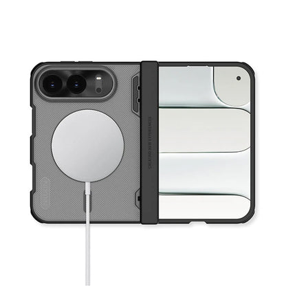 MagSafe Case for Apple iPhone Duo, Nillkin, Super Frosted Shield, Satin Black Transparent