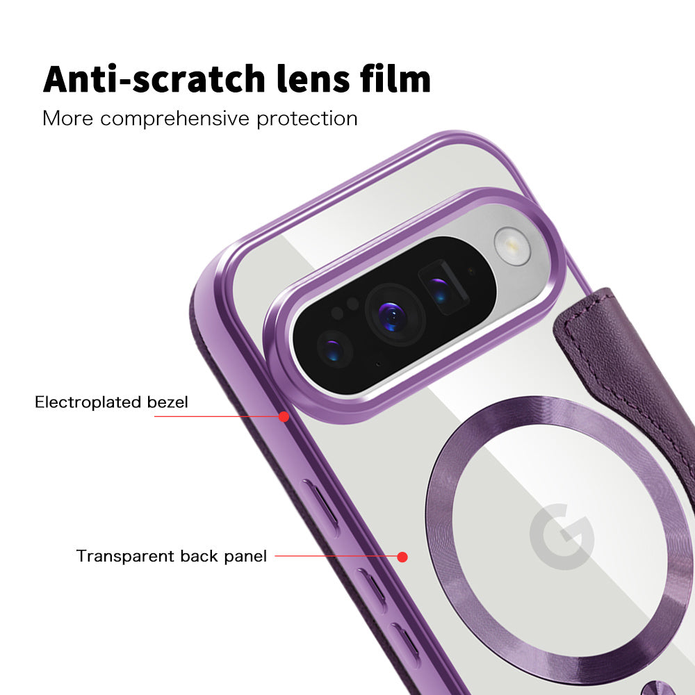MagSafe Case for Google Pixel 10 Pro XL, Techsuit, SmartMag Book, Purple