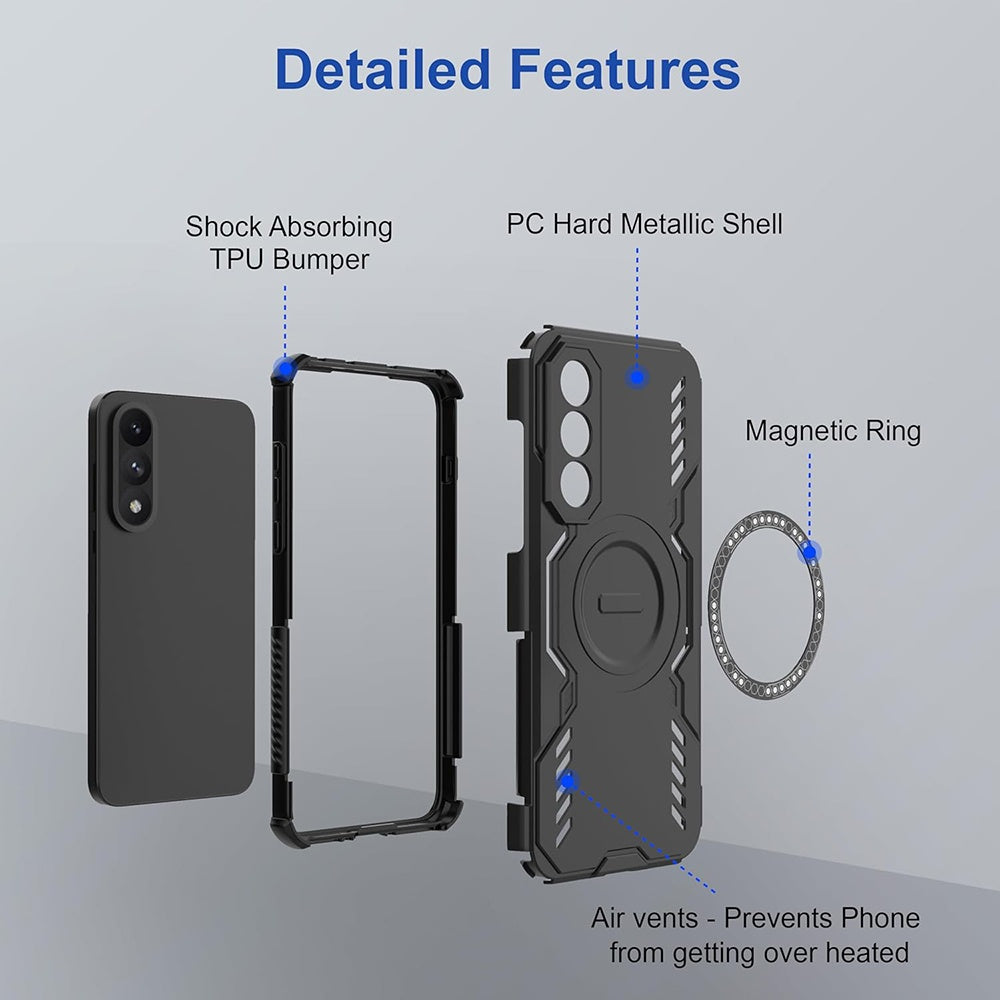 MagSafe Case for Honor 600 Pro, Techsuit, ArmorMag, Black