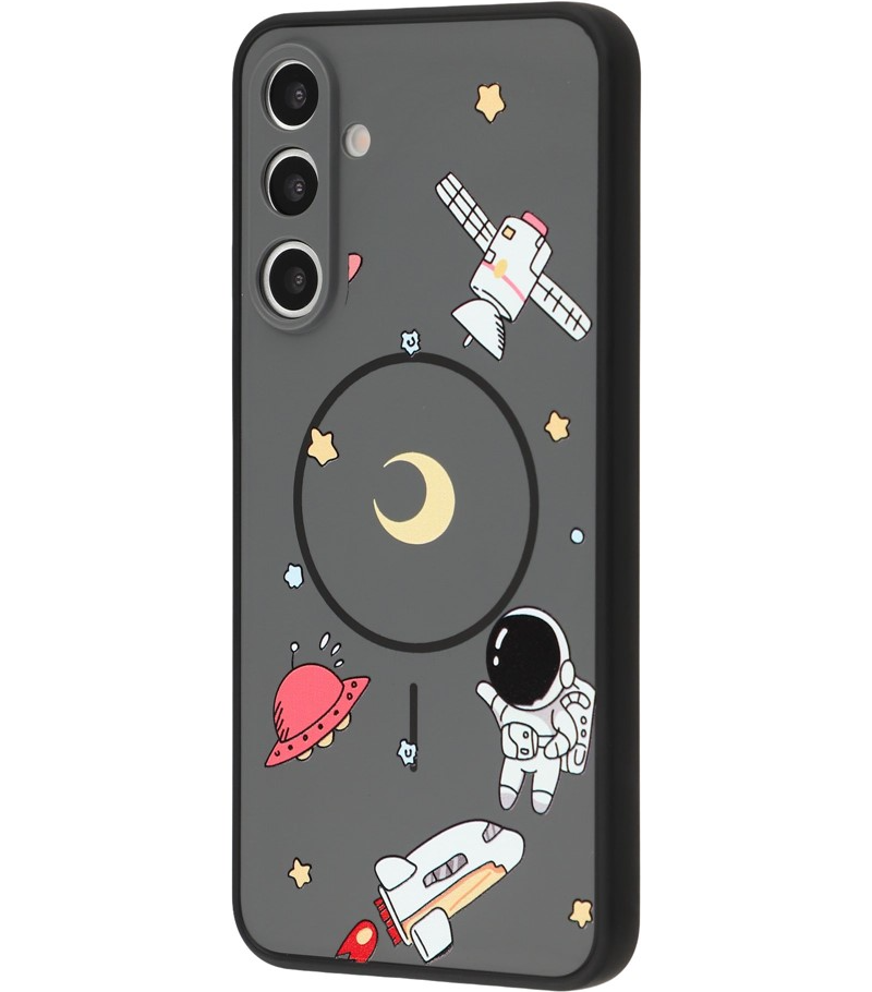 MagSafe Case for Samsung Galaxy A16 5G A166 / A16 4G A165, OEM, Cartoon Astronaut, Black