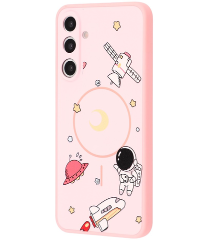 MagSafe Case for Samsung Galaxy S25 Ultra S938, OEM, Cartoon Astronaut, Pink