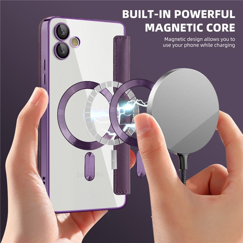 MagSafe Case for Samsung Galaxy A05 A055, Techsuit, SmartMag Book, Purple