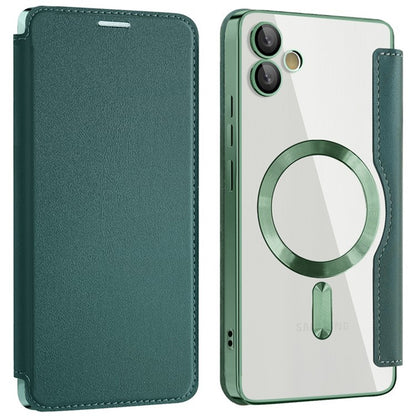 MagSafe Case for Samsung Galaxy A05 A055, Techsuit, SmartMag Book, Green