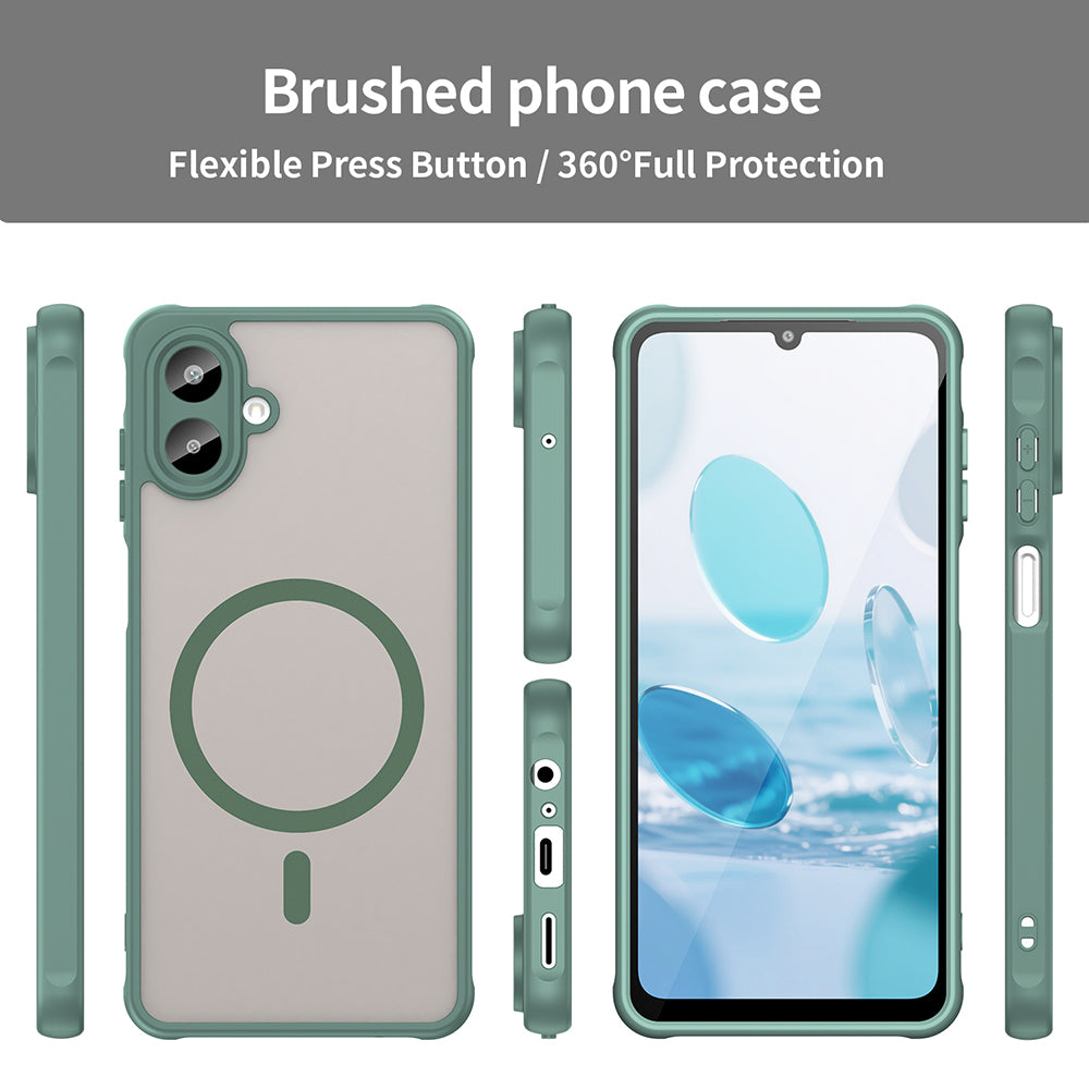MagSafe Case for Samsung Galaxy A07 4G A075, Techsuit, HaloFrost II, Green