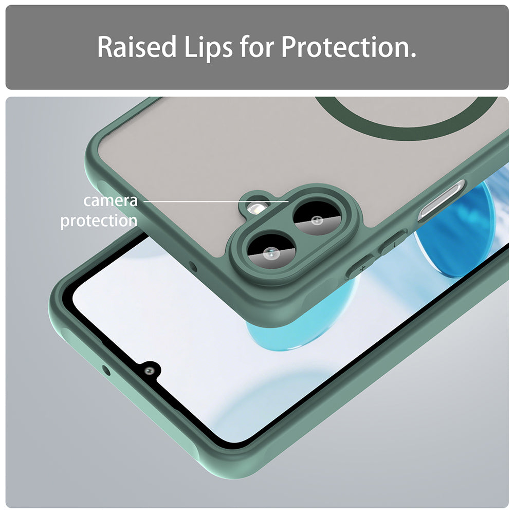 MagSafe Case for Samsung Galaxy A07 4G A075, Techsuit, HaloFrost II, Green