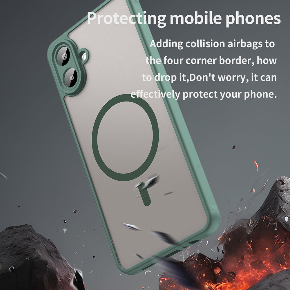 MagSafe Case for Samsung Galaxy A07 4G A075, Techsuit, HaloFrost II, Green