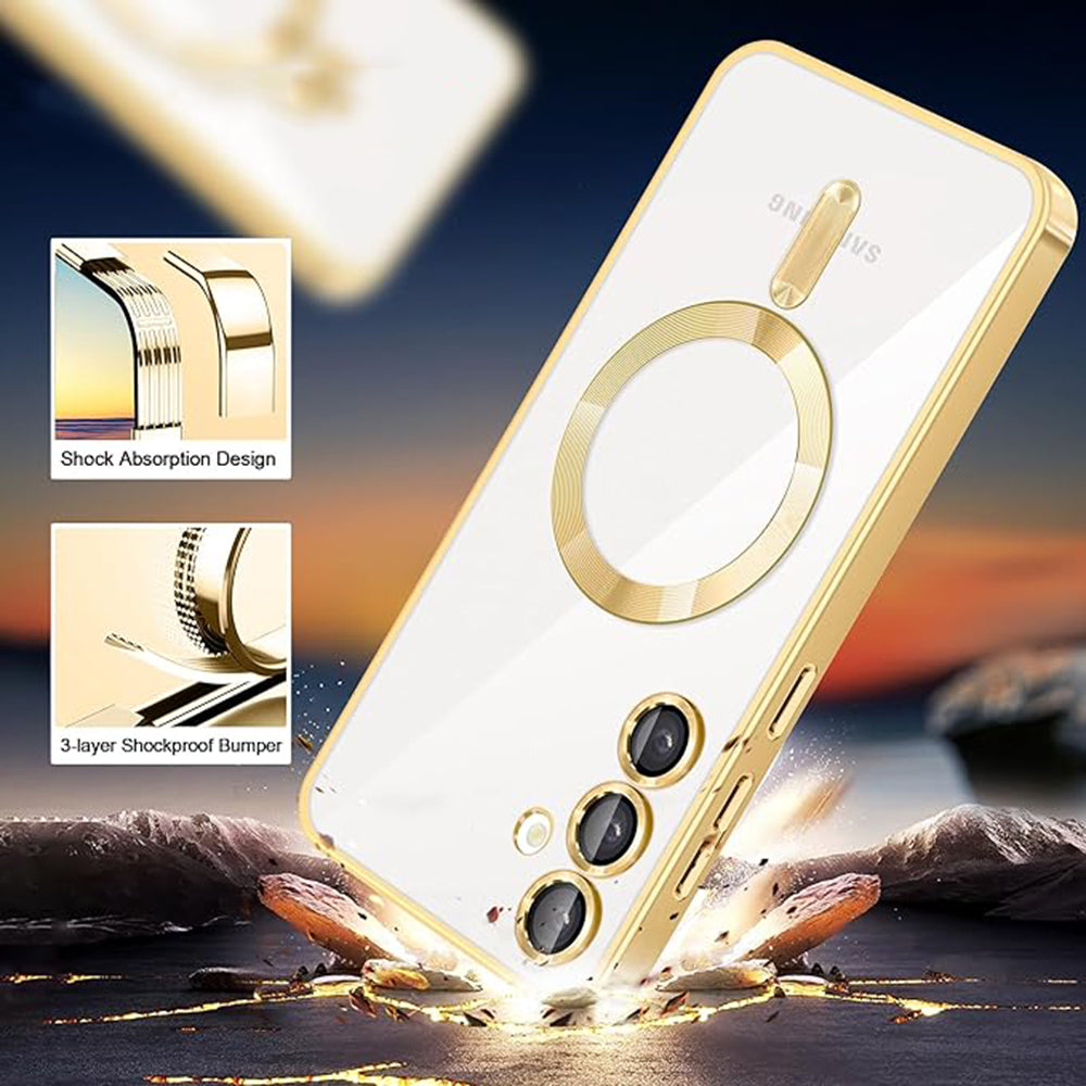MagSafe Case for Samsung Galaxy A16 5G A166 / A16 4G A165, Techsuit, Luxury Crystal, Gold