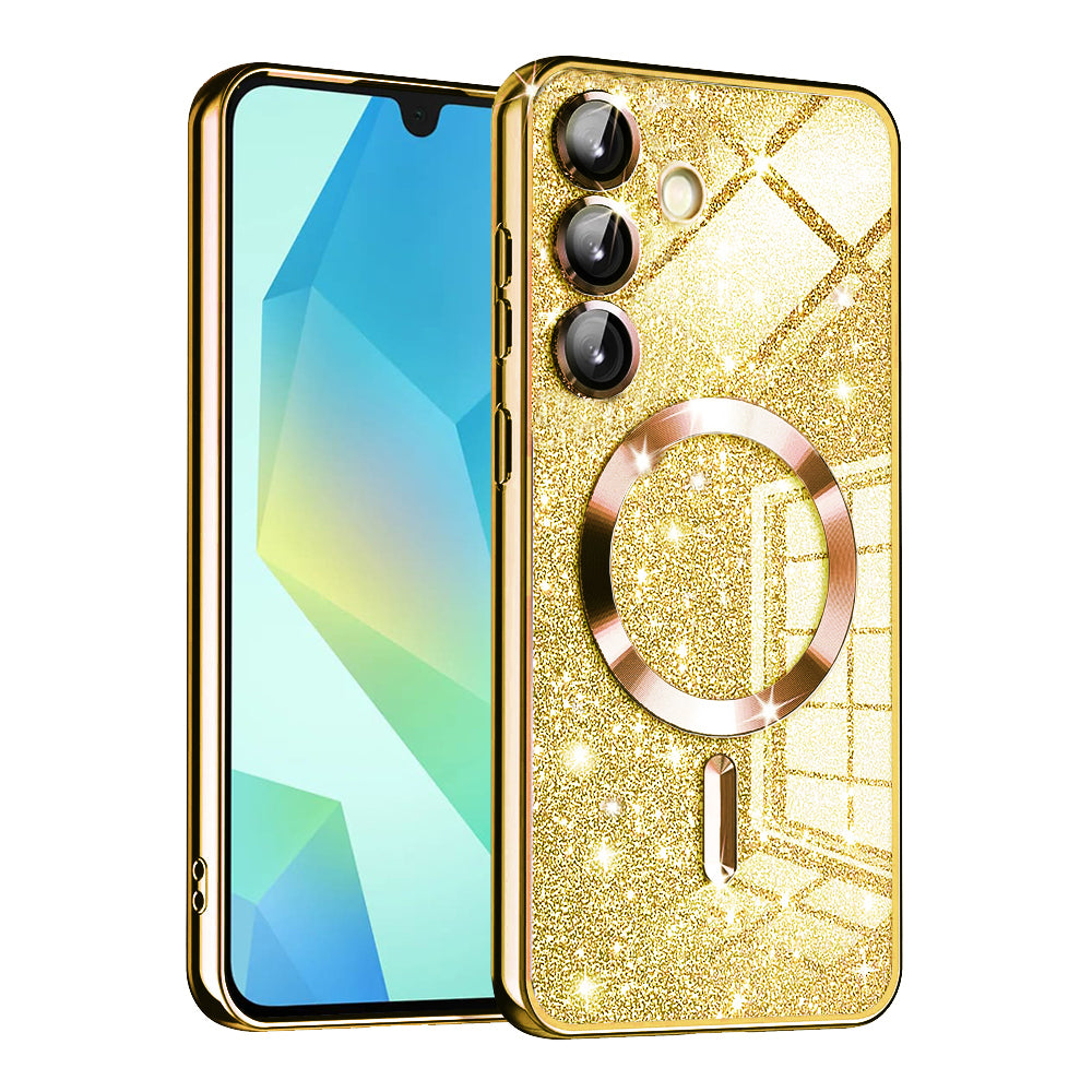 MagSafe Case for Samsung Galaxy A16 5G A166 / A16 4G A165, Techsuit, Luxury Glitter, Gold