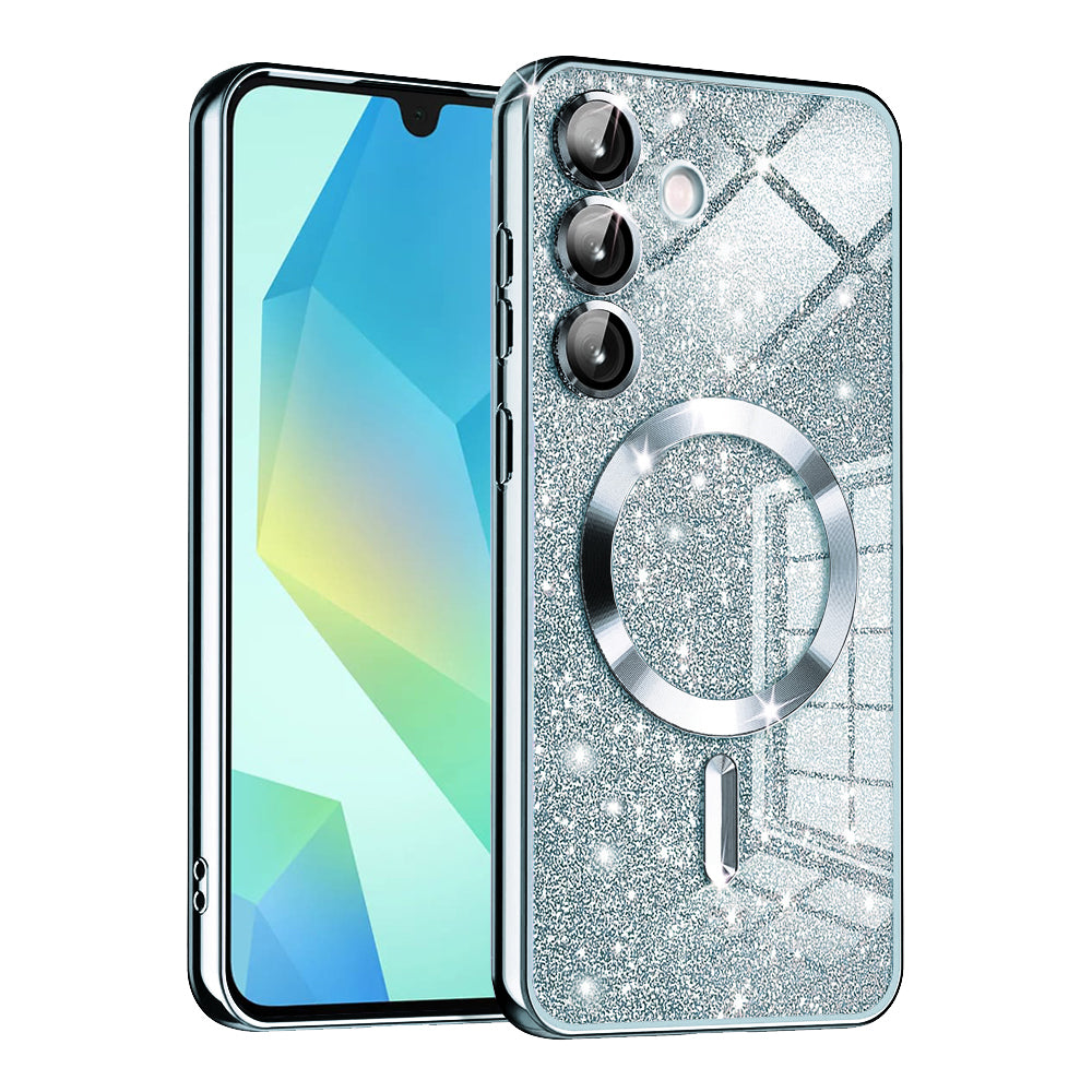 MagSafe Case for Samsung Galaxy A16 5G A166 / A16 4G A165, Techsuit, Luxury Glitter, Blue