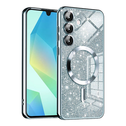 MagSafe Case for Samsung Galaxy A16 5G A166 / A16 4G A165, Techsuit, Luxury Glitter, Blue