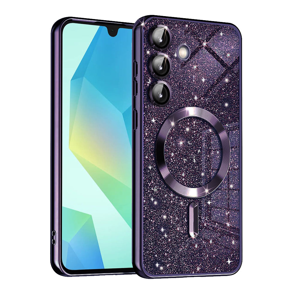 MagSafe Case for Samsung Galaxy A16 5G A166 / A16 4G A165, Techsuit, Luxury Glitter, Dark Purple